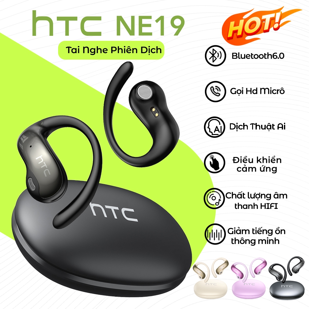 HTC NE19 Tai Nghe Phiên Dịch tai nghe bluetooth 6.0 Tai nghe không dây âm thanh nổi HiFi  Al Tai nghe không dây dịch