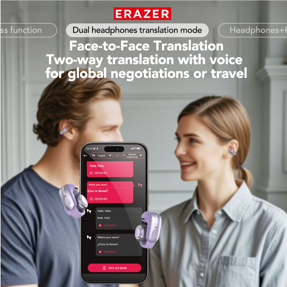 Tai nghe dịch thuật Lenovo ERAZER XF28 AI AI AI Tai nghe dịch ngôn ngữ thông minh Bluetooth 6.0 Cuộc gọi thoại công nghệ Bluetooth mới | BigBuy360 - bigbuy360.vn