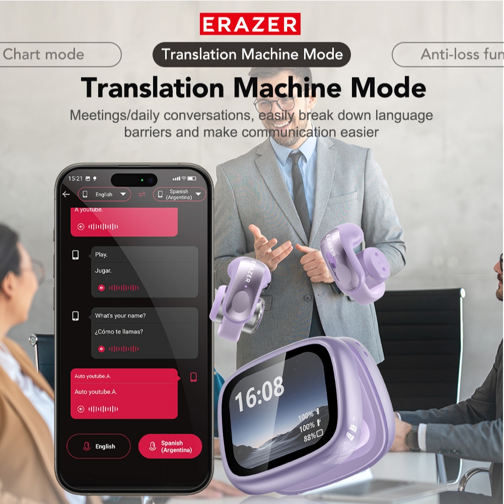 Tai nghe dịch thuật Lenovo ERAZER XF28 AI AI AI Tai nghe dịch ngôn ngữ thông minh Bluetooth 6.0 Cuộc gọi thoại công nghệ Bluetooth mới | BigBuy360 - bigbuy360.vn