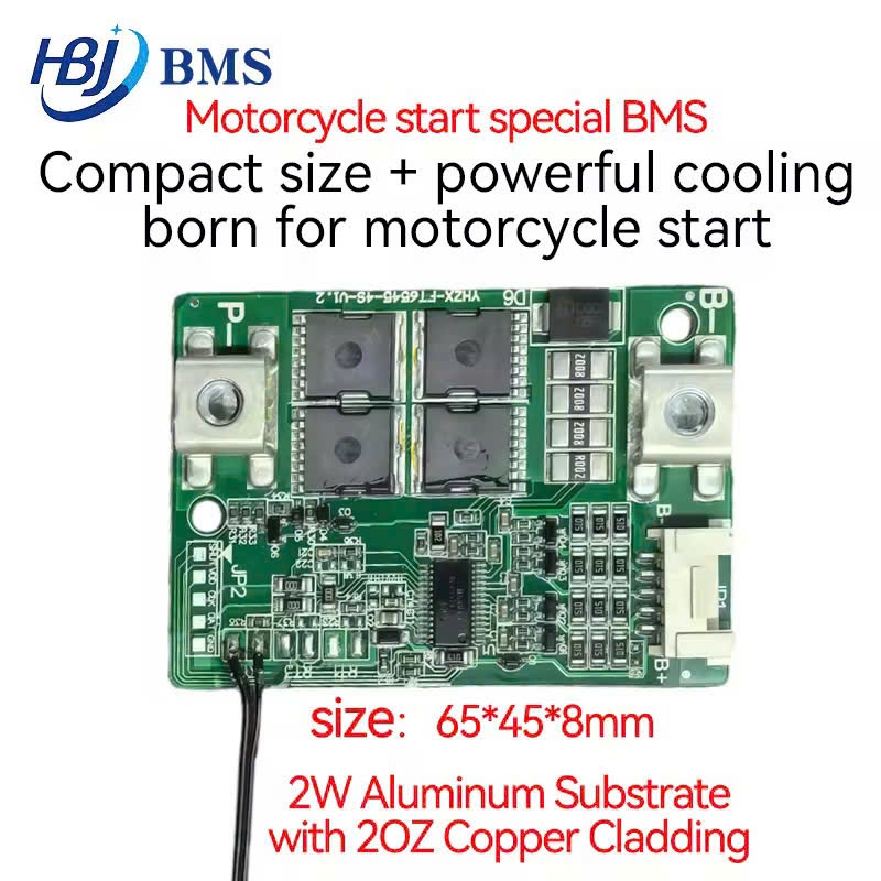 HBJ-FT6545 4S 12V 40A LiFePO4 Natri-ion BMS với dòng điện đỉnh 250A cho pin khởi động xe máy