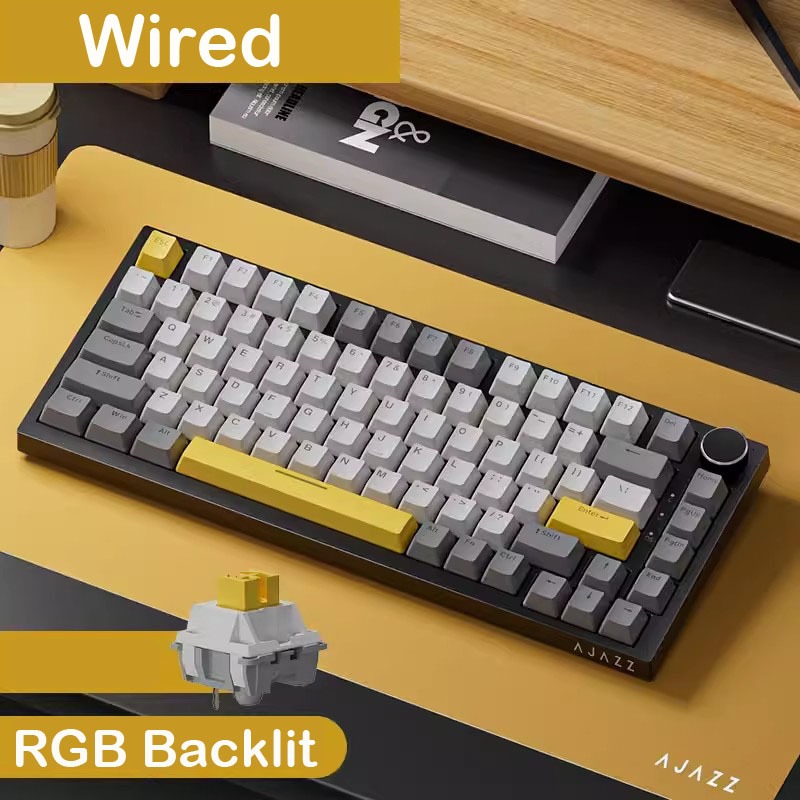 Bàn phím chơi game cơ học có dây & không dây AJAZZ AK820 Pro Công tắc có thể gập lại có đèn nền RGB,