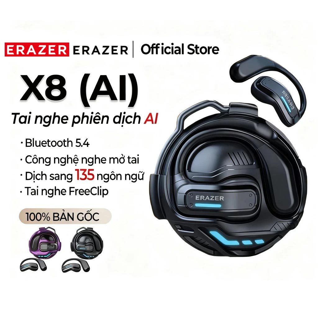 Lenovo ERAZER X8 AI Translation Tai nghe Bluetooth Chống nước IPX5 OWS tai nghe thể thao | BigBuy360 - bigbuy360.vn