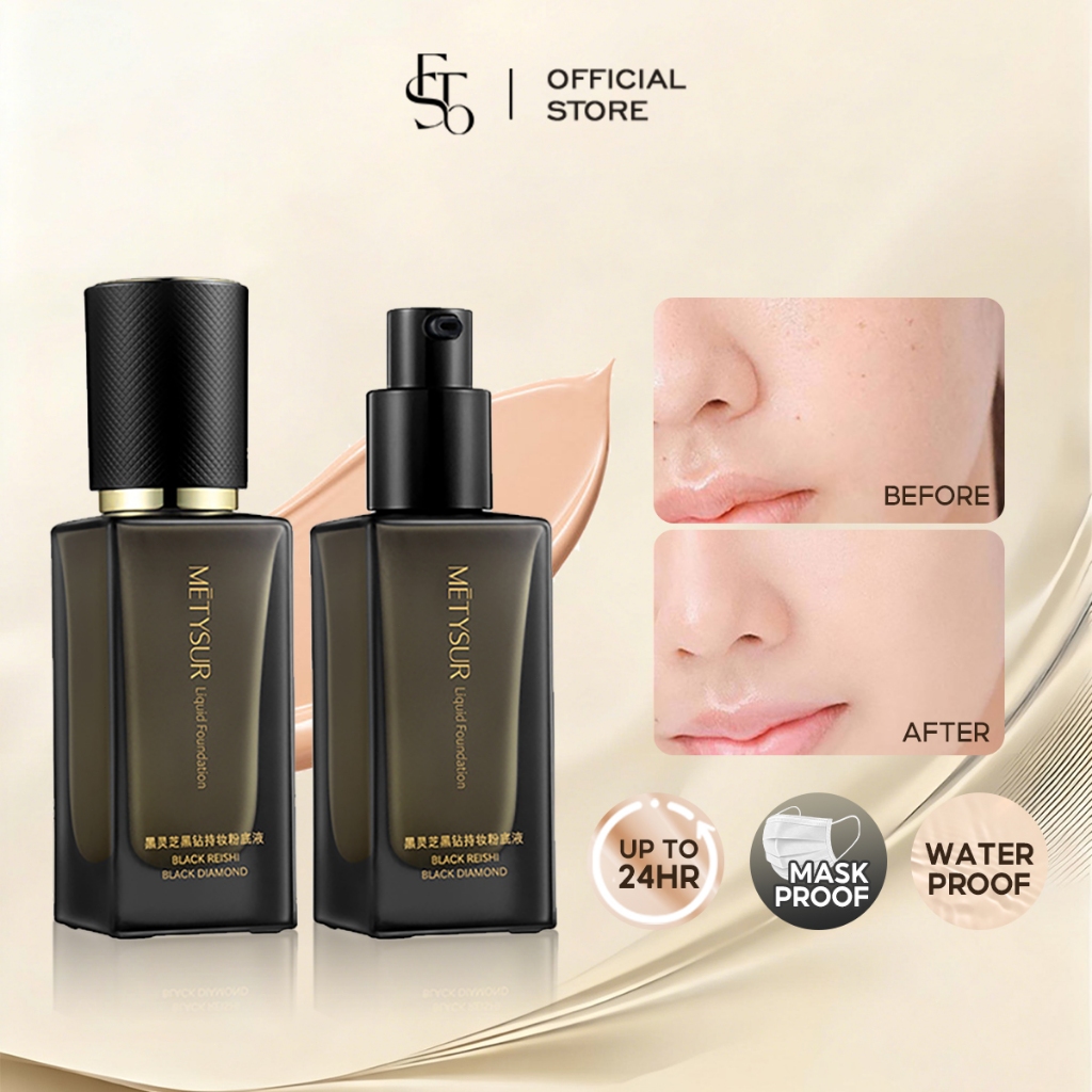 METSUR Soft Focus Concealer Liquid Foundation, Nhẹ Sheer Fit Brightening Oil Control Makeup Foundati