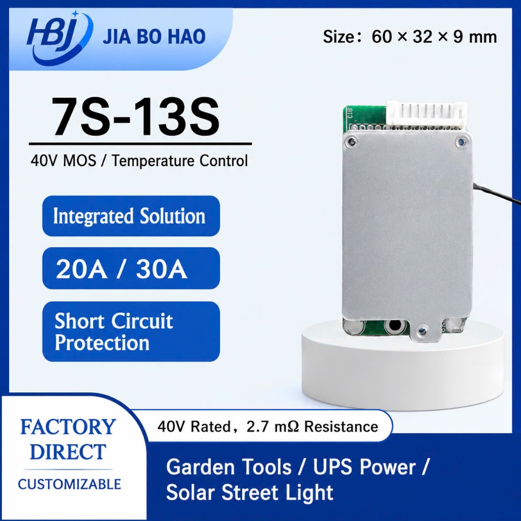 Bảng bảo vệ pin BMS cổng chung 7S -13S 30A 24V 48V cho xe đạp điện, xe lăn điện, Robot AGV, Xe tải t