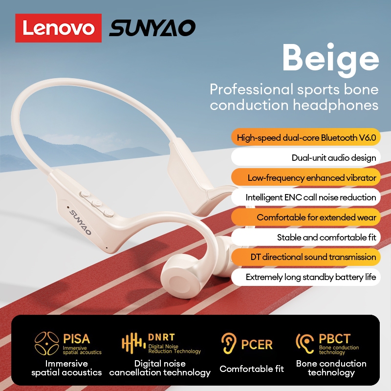 Tai nghe Bluetooth dẫn truyền xương Lenovo SUNYAO S107 Tai nghe thể thao tai mở Bluetooth 6.0 Pin 6 giờ HD Cuộc gọi khử tiếng ồn | BigBuy360 - bigbuy360.vn
