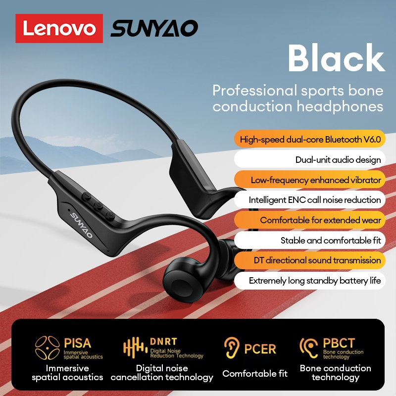 Tai nghe Bluetooth dẫn truyền xương Lenovo SUNYAO S107 Tai nghe thể thao tai mở Bluetooth 6.0 Pin 6 giờ HD Cuộc gọi khử tiếng ồn | BigBuy360 - bigbuy360.vn
