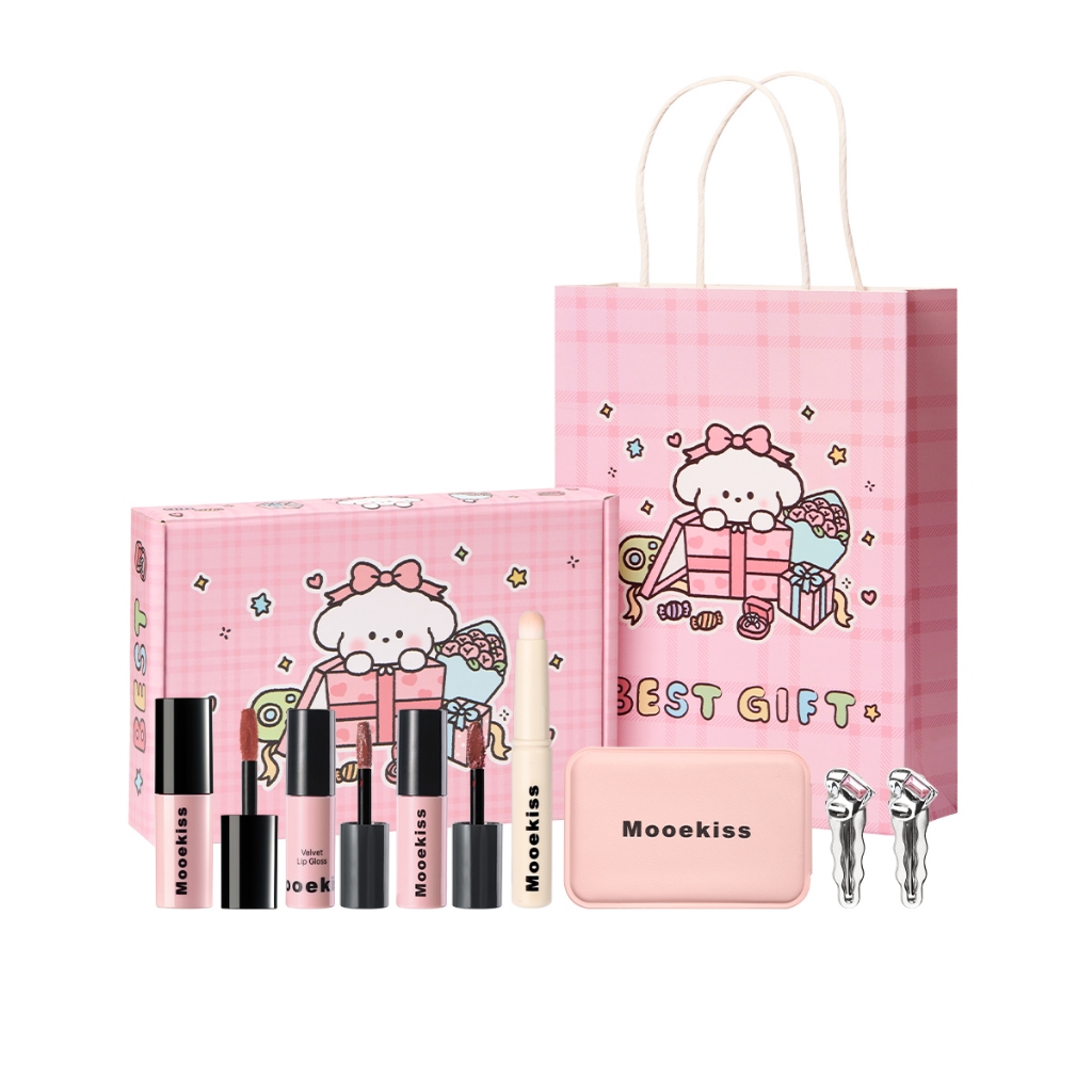 [BOX] Hộp quà trang điểm Mooekiss, Ngày lễ tình nhân, quà sinh nhật, son môi, đất sét môi, son môi, 