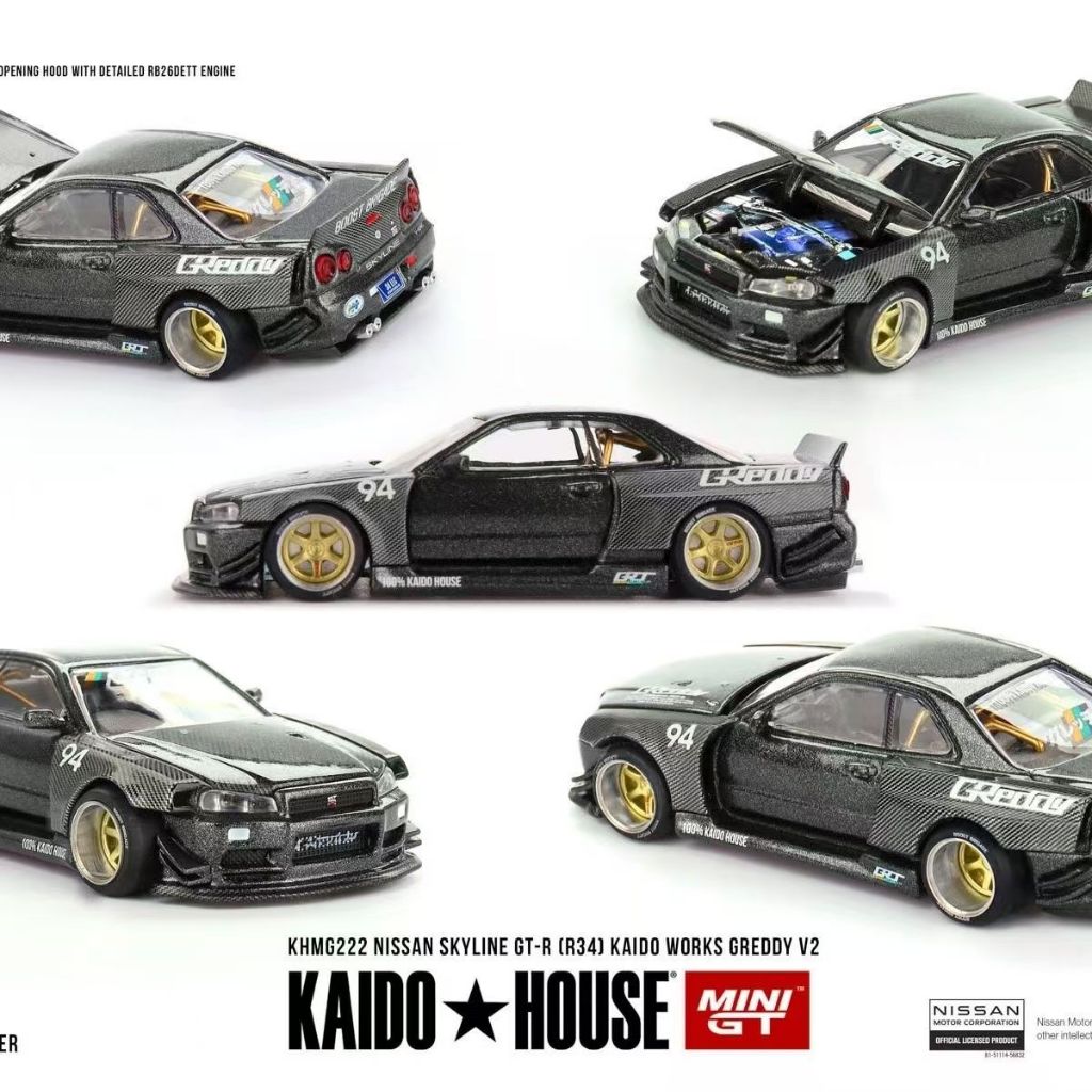 Kaido House MINIGT Nissan Skyline GTR (R34) GReddy 【 KHMG222 】