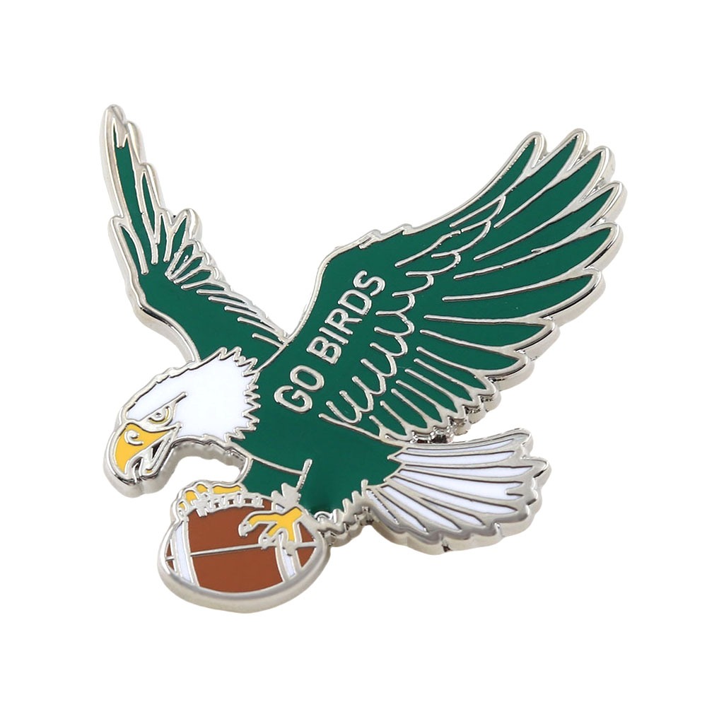 Green Eagle "Go Birds" Bóng đá Men Pin, Philadelphia Eagles Sports Trâm cài, NFL Team Fan Collectibl