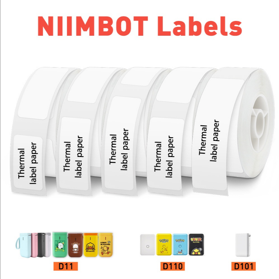 Niimbot D11 Nhãn D110 D101 Giấy Nhiệt Nhãn Trắng Băng Cho NIIMBOT D110 D101 D11 Nhãn Máy In 15 * 50m