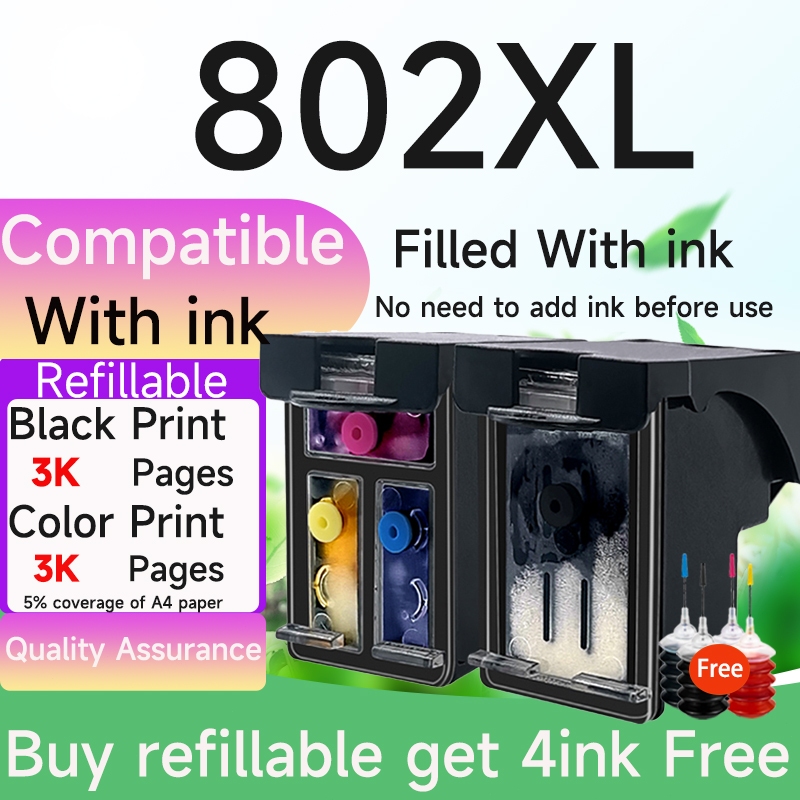 Tương Thích Cho HP 802 HP 802XL Hộp Mực HP 2510 2512 2514 2540 2541 2542 2543 2544 3000 J310c