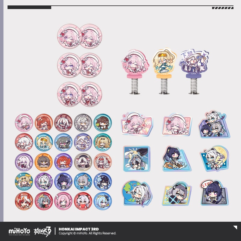 Sunsyea Honkai Impact 3rd Official Merch miHoYo Huy hiệu chính hãng Bronya Kiana Raiden Mei Seele El