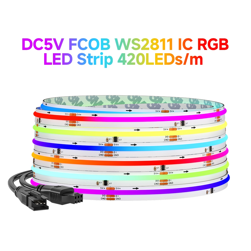 BTF-LIGHTING 5V COB RGB IC 420LEDs / m Dải đèn LED WS2811 IC Địa chỉ