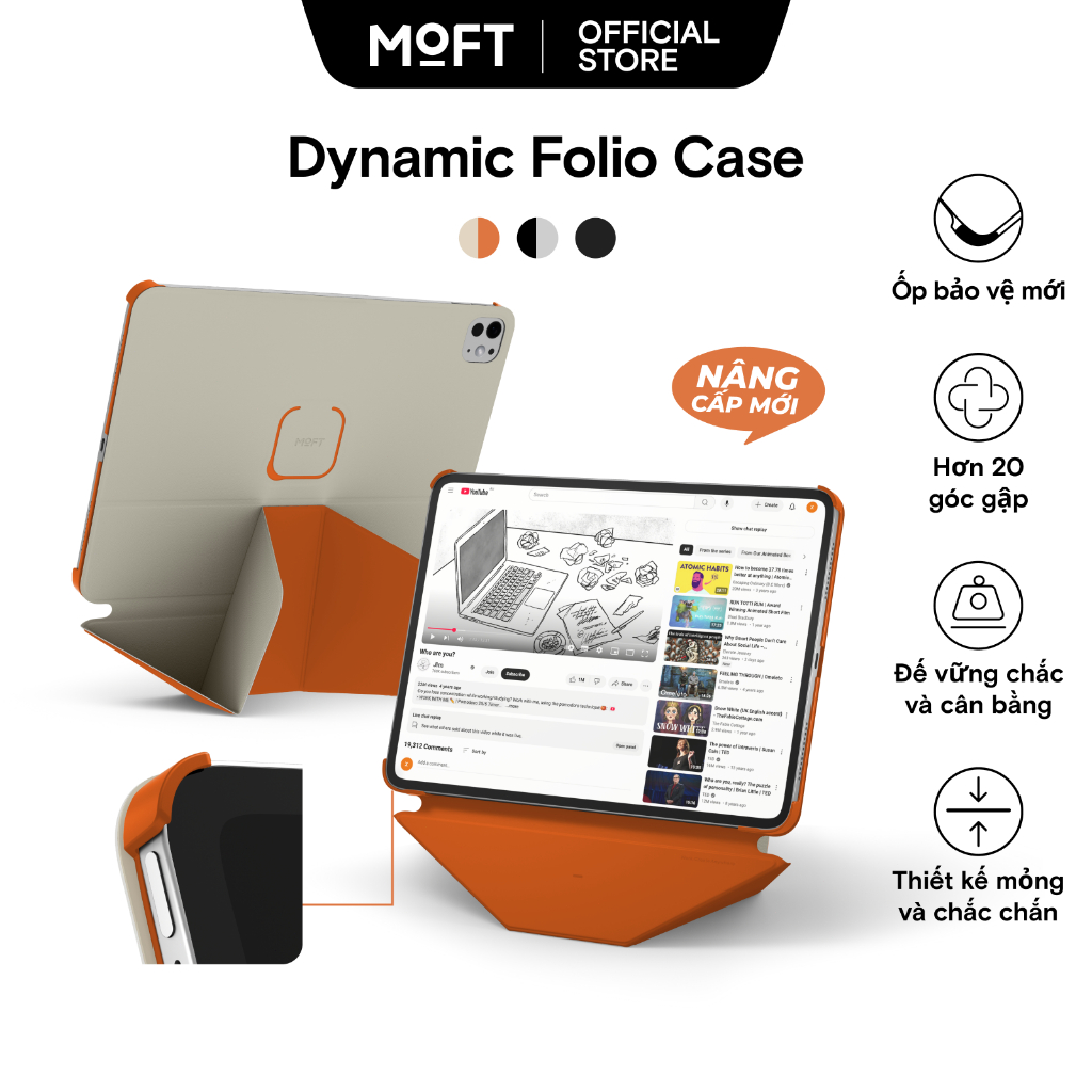 Ốp lưng Folio động MOFT cho iPad Tương thích với iPad Air 11 M3 / M4 (2026) & Pro 13 M4 / M5 & iPad 