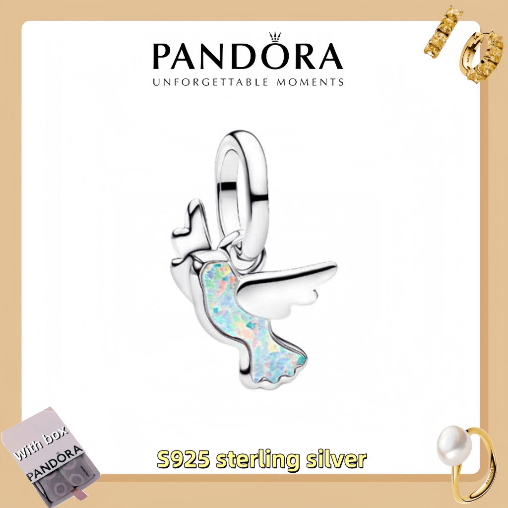 Trang sức nữ bạc S925 White Dove Mini Dangle Charm kèm hộp