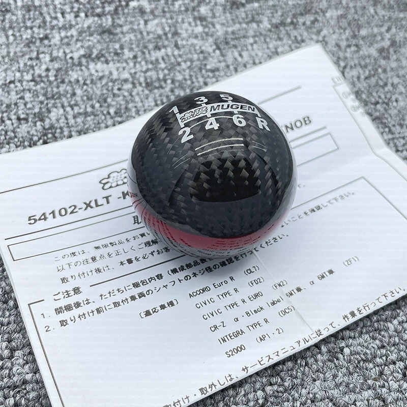 MUGEN CARBON FIBER RED 6 TỐC ĐỘ SHIFT GEAR KNOB HONDA CL7 CL9 FD2 FN2 DC5 S2000