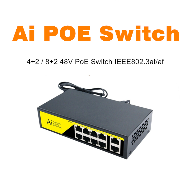 POE Switch 4 + 2 / 8 + 2 cổng 100Mbps Mạng Ethernet POE Switch IEEE802.3 af / at