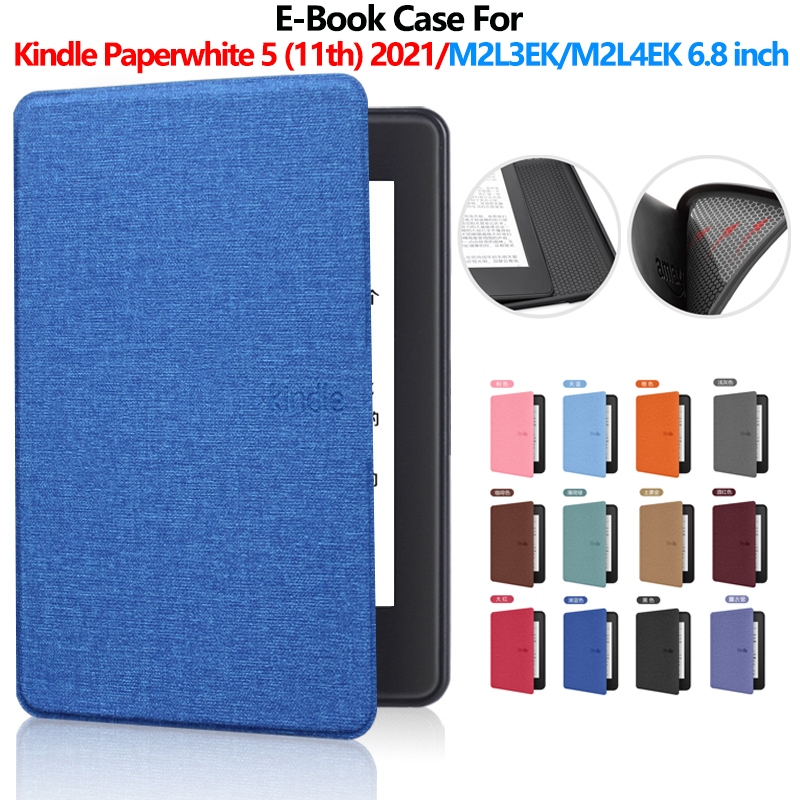 Dành Cho Kindle Paperwhite5 11th Gen 2021 M2L3EK M2L4EK 6,8 inch Thời Trang Màu Vải Kết Cấu Flip Cov