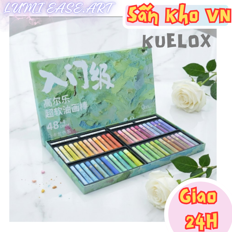 Màu Sáp Dầu Mềm Kuelox Studio 48 Màu Classic Morandi Macaron Mịn Bám Tốt - Họa cụ Summer