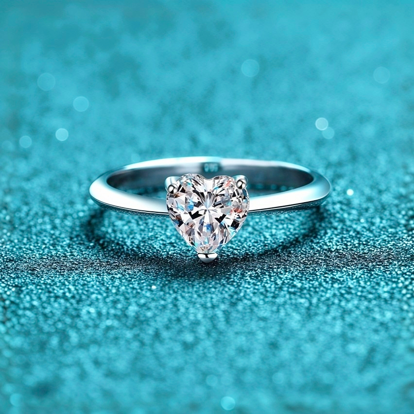 Nhẫn nữ bạc X-077 925, Moissanite 0,5ct / 1ct / 2ct (Bao gồm chứng chỉ)