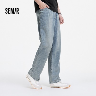 Semir Vintage Denim Quần Nam Mùa Hè Thư Giãn Thẳng Sọc Thoải Mái Đi Lại Đáy