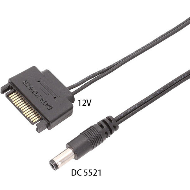 Bộ nguồn cáp DC SATA Male sang DC 5521 12V Nguồn điện Cáp SATA sang DC 24AWG