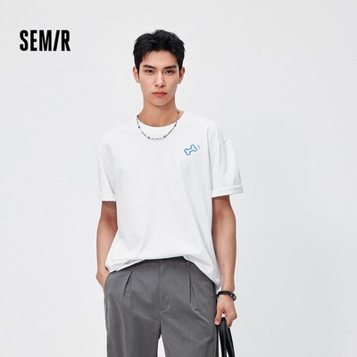 Semir Làm Mát Độ Ẩm Xẻ Nhanh Khô Tay Ngắn Áo Nam Mùa Hè 2026 Dễ Thương In Hình Thú Cưng Thư Giãn Cặp Đôi Phong Cách Hàng Đầu
