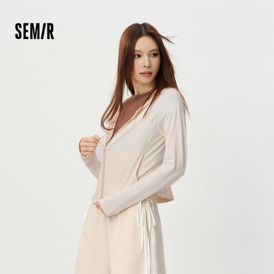 Áo khoác làm mát chống nắng Semir dành cho nữ mùa hè 2026 Crop Panels Slim Slimming Outdoor Top