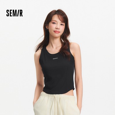Semir Làm Mát Độ Ẩm Làm Mát Nhanh Khô Có Đệm Tank Top Nữ Mùa Hè Crop Slim Paneled Thể Thao Top