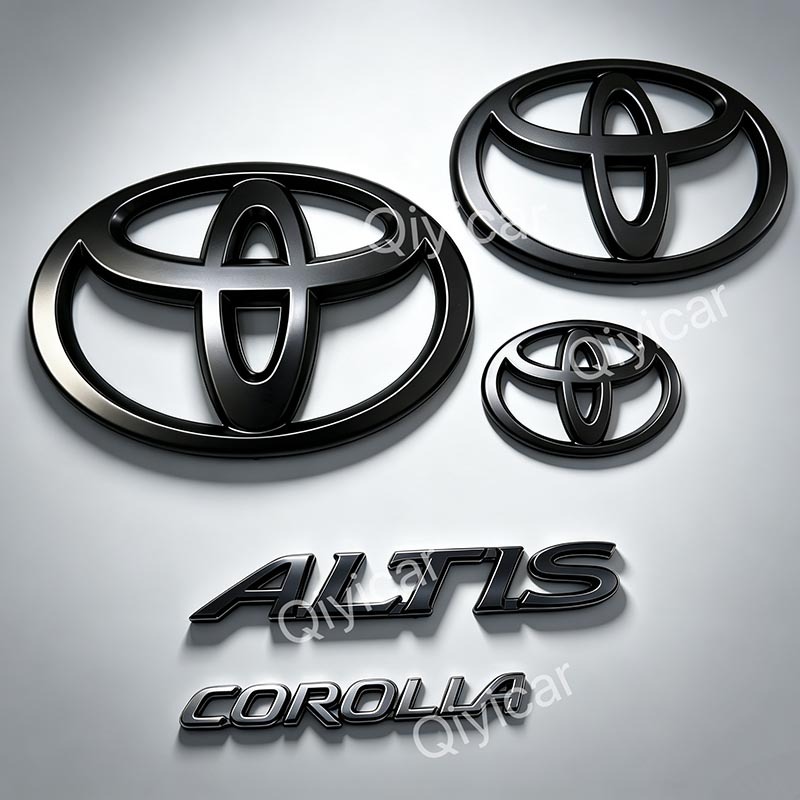 Toyota Altis 2008-2018 Logo Trước & Sau Chrome Vàng Đen Carbon Biểu Tượng Logo