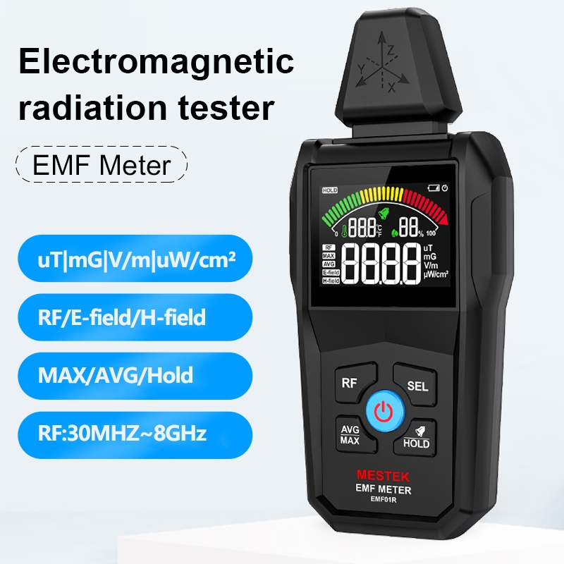 Máy dò bức xạ điện từ tần số cao Máy dò Geiger 30MHz ~ 8GHz Máy đo EMF Máy dò trường từ điện Máy tín