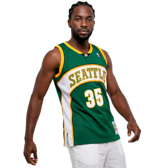 [Thêu] Áo bóng rổ cổ điển nam mới Sonics 35 Kevin Durant Jersey