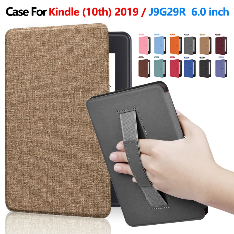 Dành Cho 2019 Kindle (Thế Hệ Thứ 10) J9G29R 6.0 inch Hợp Thời Trang Cầm Tay Vải-Texture Màu Trơn Fli