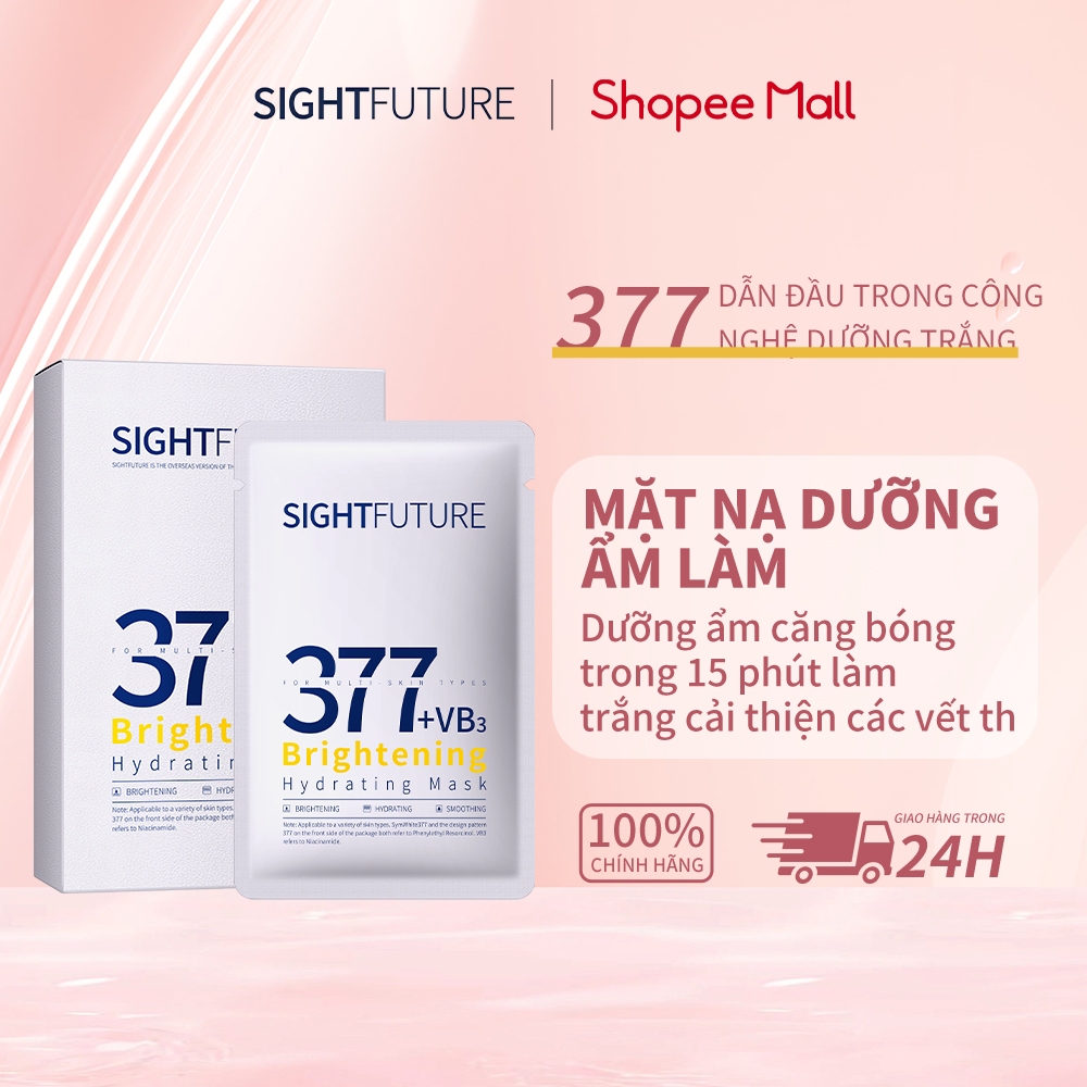 Mặt Nạ SIGHTFUTURE 377 + VB3 Dưỡng Trắng Bật Tông, Mờ Thâm Nám Cấp Ẩm Chuyên Sâu 5 miếng