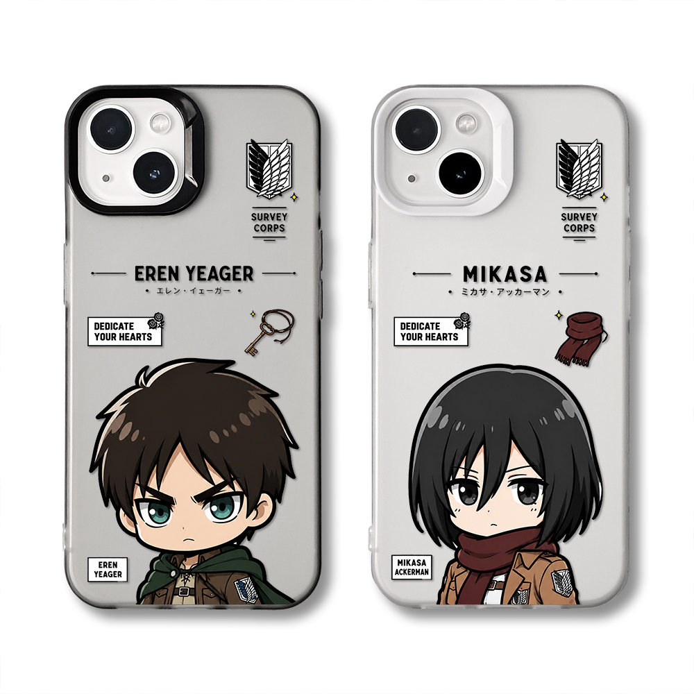 Ốp lưng kiểu cặp đôi cho iPhone 17 / 16 / 15 / 14 / 13 / 12 / 11 ProMax Attack on Titan Eren / Mikas