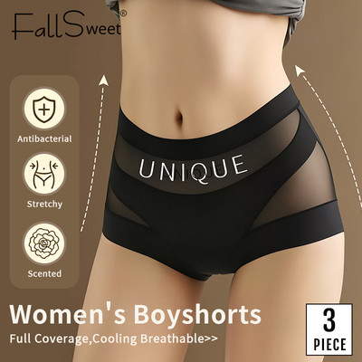FallSweet Combo 3 Siêu Mỏng Quần Lót Nữ Boxerm, Thiết kế Mid Eo ,Nâng Hông Và Bụng,Thoáng Khí