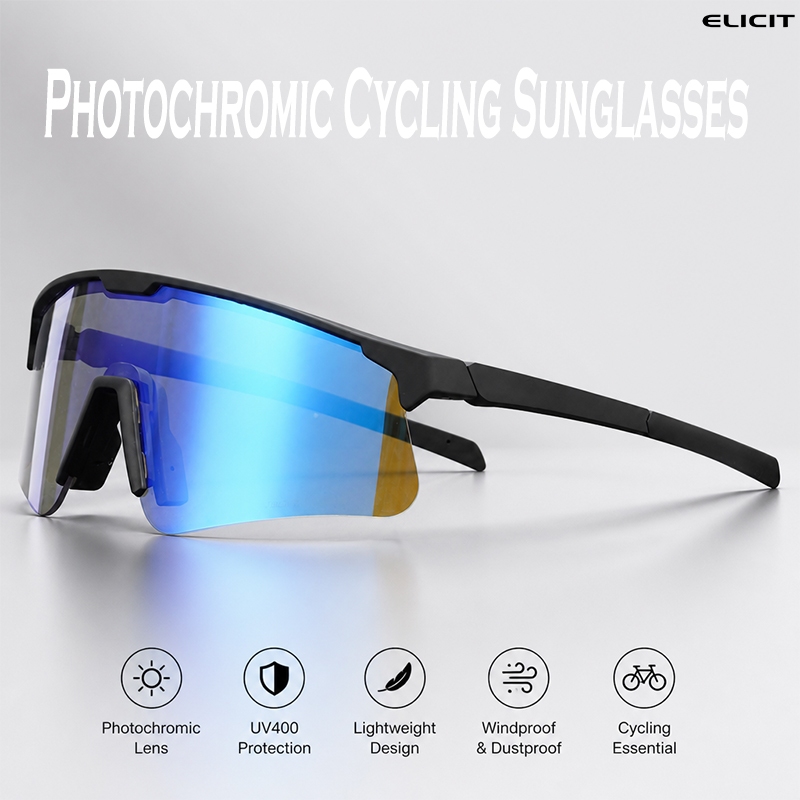ELICIT Mới Ngoài Trời Photochromic Kính Mát Người MTB Xe Đạp Đường Bộ Kính Đi Xe Đạp Nữ Lái Xe Đạp U