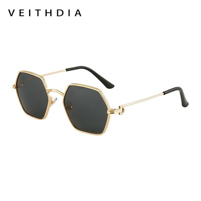 VEITHDIA Kính Mát Chống Tia UV400 Thời Trang Mới Dành Cho Nam Nữ Kính Mát Lái Xe Đa Giác Kim Loại Hợp Thời Trang Cho Tiệc Ngoài Trời SH8258