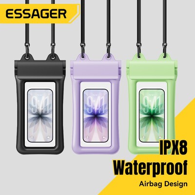 Ốp điện thoại chống nước Essager IPX8 với thiết kế túi khí chống nước cho màn hình cảm ứng miễn phí dưới nước