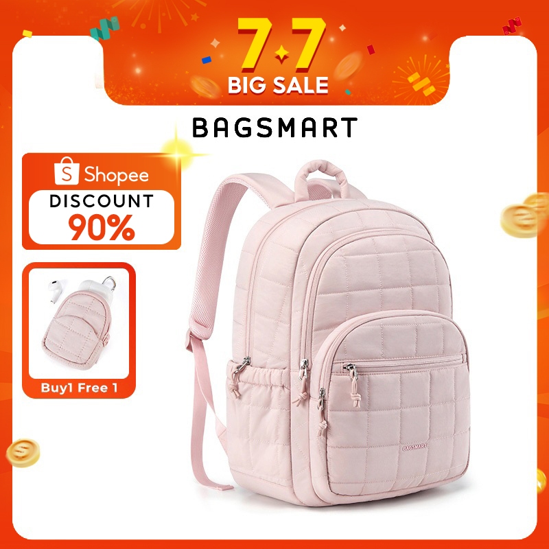 BAGSMART Ba Lô Laptop Nữ Beg Sekolah Du Lịch Đi Học Bagpack Túi Laptop 15.6 Inch Đại Học