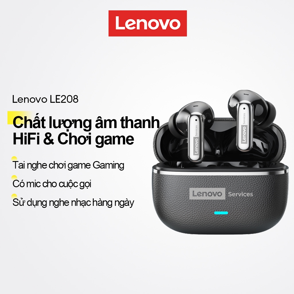 Tai nghe chơi game Lenovo LE208 Tai nghe Bluetooth Chất lượng âm thanh HIFI có Mic để gọi nhạc Sử dụ