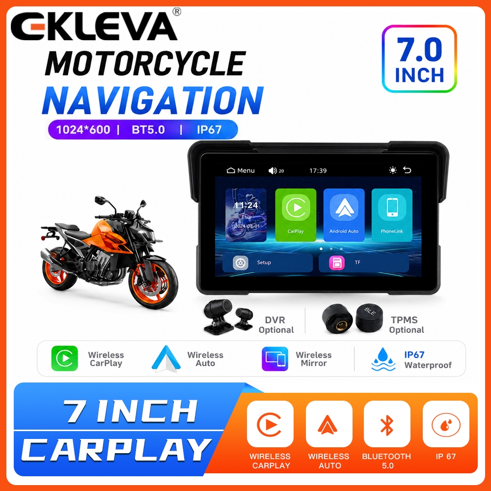EKLEVA 7.0 inch Di Động Kỹ Thuật Số Xe Máy Bảng Điều Hướng GPS Màn Hình Hiển Thị Màn Hình Hiển Thị M
