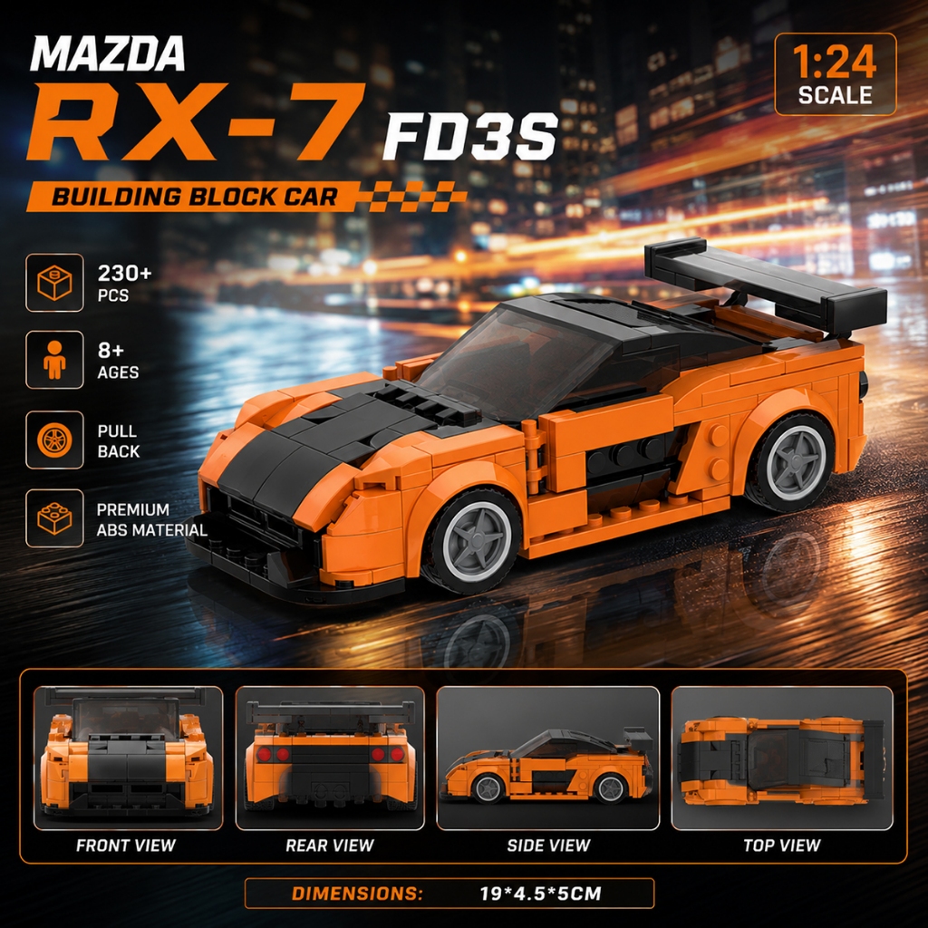 Khối xây dựng hình Mazda RX7 FD3S, Đồ chơi trẻ em