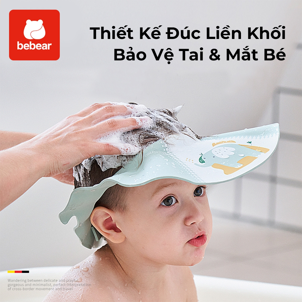 Mũ Gội Đầu Cho Bé Bebear Chống Nước Bảo Vệ Tai Mũ Tắm Gội Trẻ Em