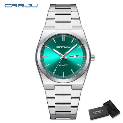 Đồng Hồ Nam CRRJU Mới Chống Thấm Nước Thép Không Gỉ Dạ Quang Tay Thời Trang Sang Trọng Kinh Doanh Thể Thao Thường Ngày Thạch Anh Analog 5040
