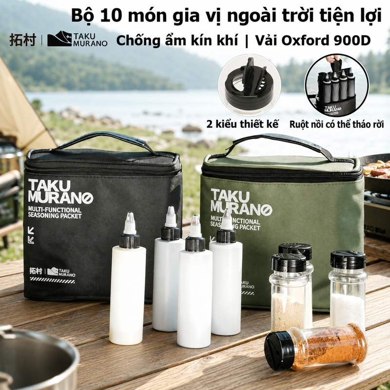 Takumurano Portable Seasoning Bottle Set Cắm trại ngoài trời Phụ kiện dã ngoại BBQ Seasoning Bottle,