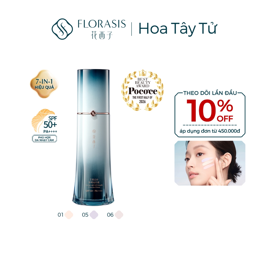 【Ra mắt màu mới ngày 10/4】Florasis (Hoa Tây Tử) – Kem Lót Tiểu Đại Tán 2.0 Trang Điểm Yurong Light V