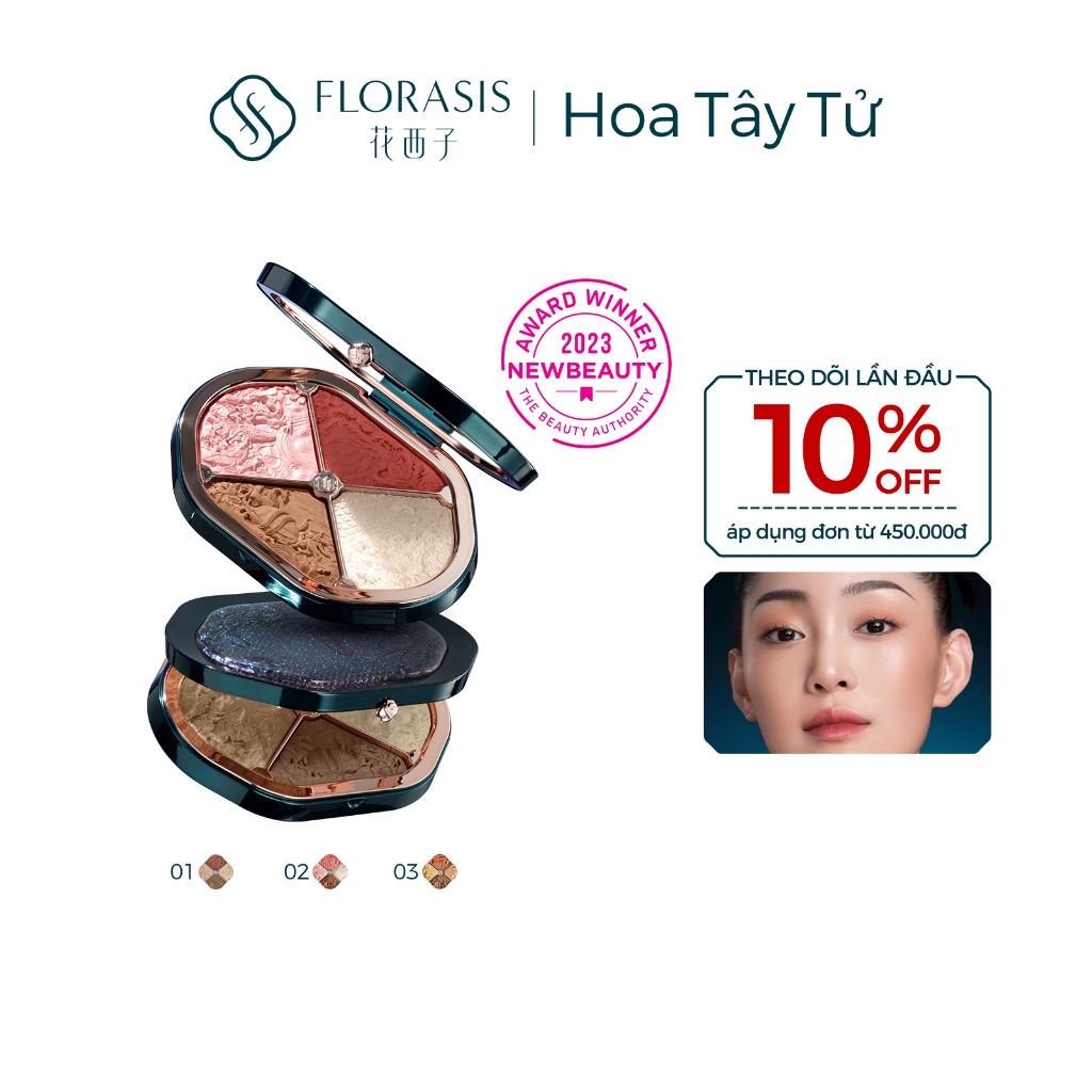 Florasis ( Hoa Tây Tử) Bảng Trang Điểm Đa Năng Eastern Beasts Sculpting -  Tạo Khối & Highlight, Má 