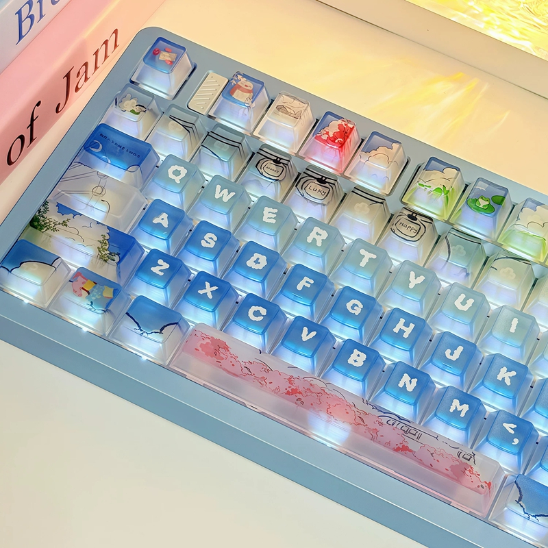 [Chỉ Keycap] Bưu Thiếp Tương Lai Mờ Keycap Trong Suốt 118 Phím Cho Cherry MX Switch Bàn Phím Cơ Keyc