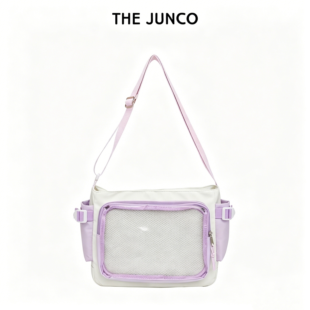 The Junco Túi màu đơn giản Túi vai đơn Túi đeo chéo Túi bưu điện công suất lớn
